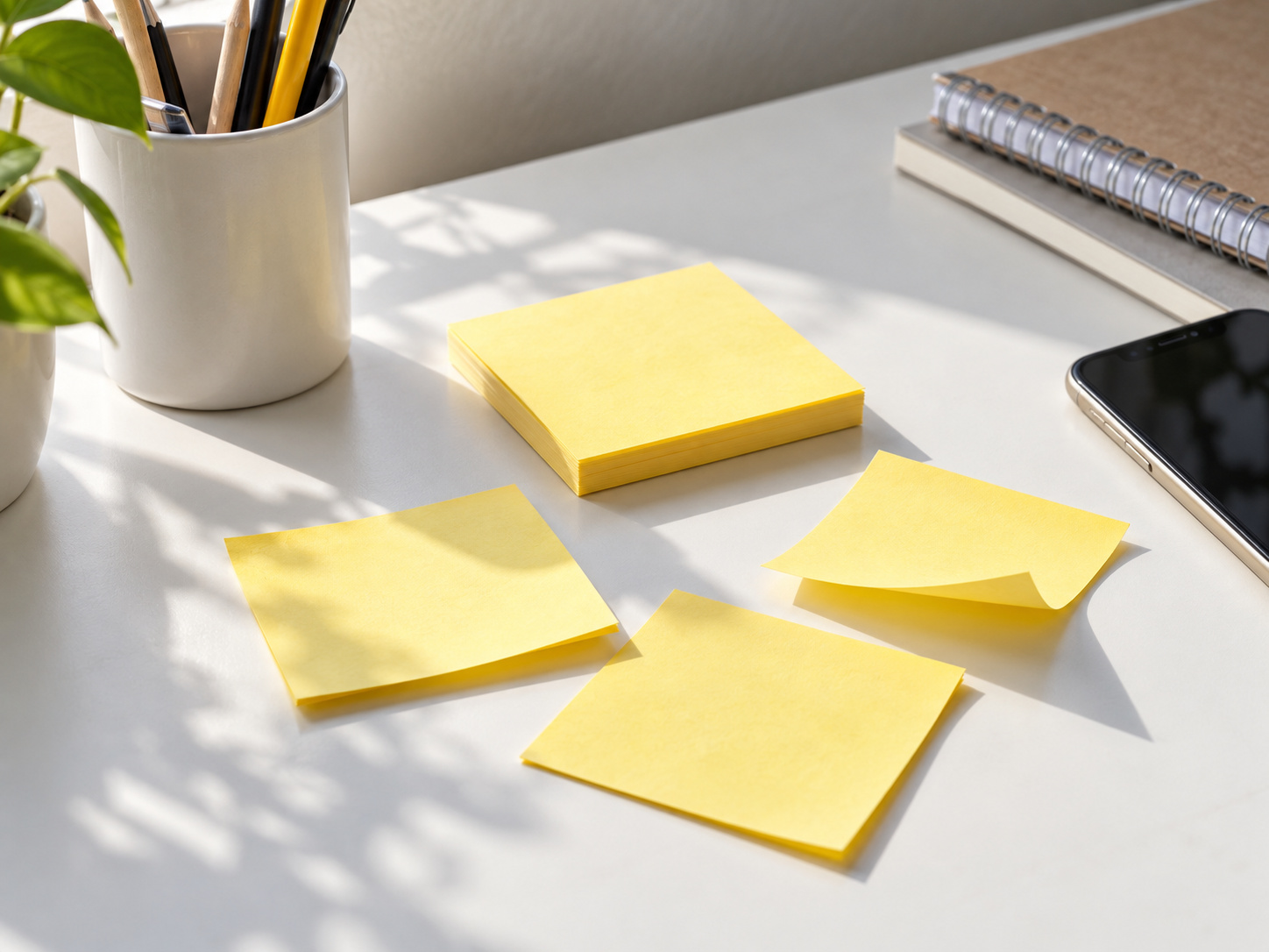 Sticky notes on a desk